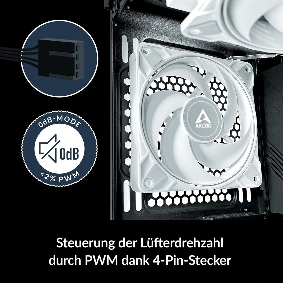 ARCTIC P12 Max - PC Lüfter, High-Performance 120 mm Gehäuselüfter, PWM-gesteuerte 400–3300 rpm, Opti