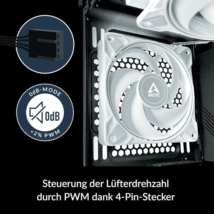 ARCTIC P12 Max - PC Lüfter, High-Performance 120 mm Gehäuselüfter, PWM-gesteuerte 400–3300 rpm, Opti