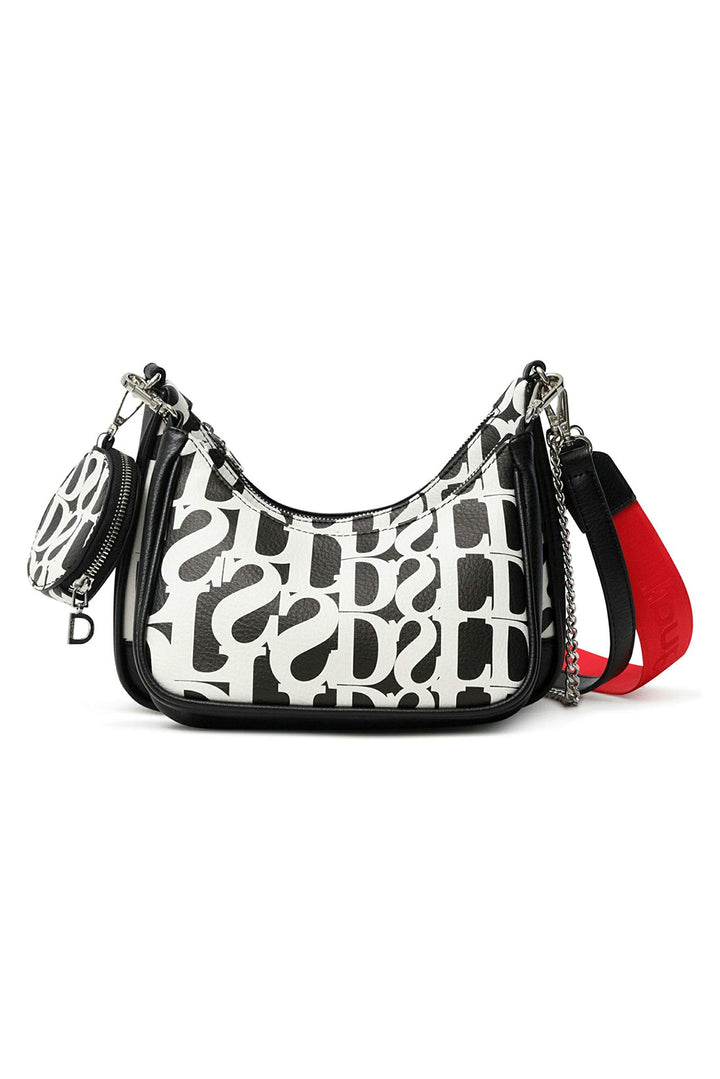 Desigual Womens PU Shoulder Bag, Black, U