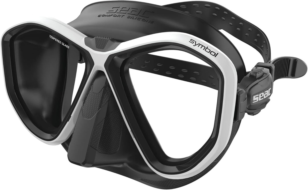SEAC Symbol, Made in Italy Zweiglas-Tauchmaske mit Einer 3D-Schnalle direkt am Maskenkörper standard