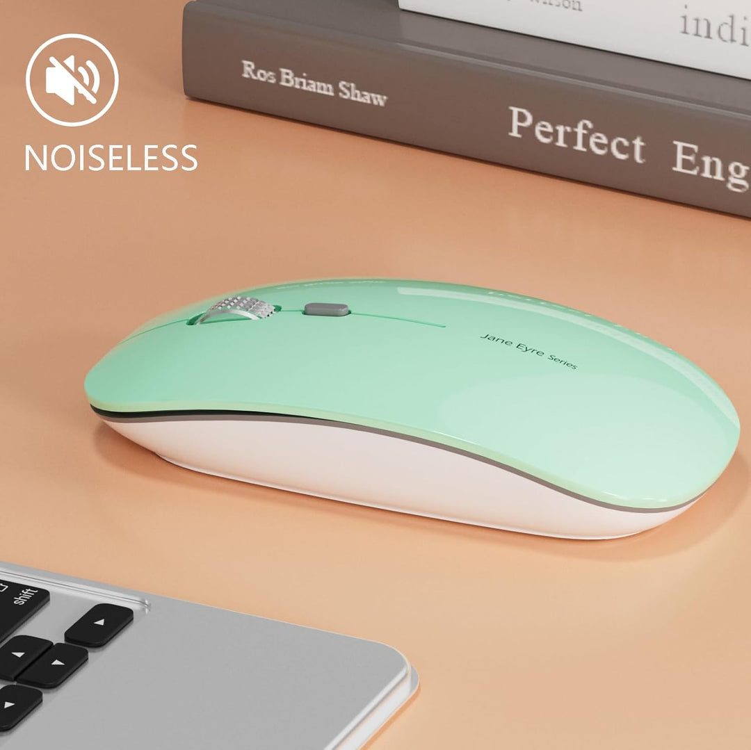 Uiosmuph Q5 Kabellos Maus, Wiederaufladbar Funkmaus 2.4G Leise Funkmaus Ultra Dünn Wireless Computer