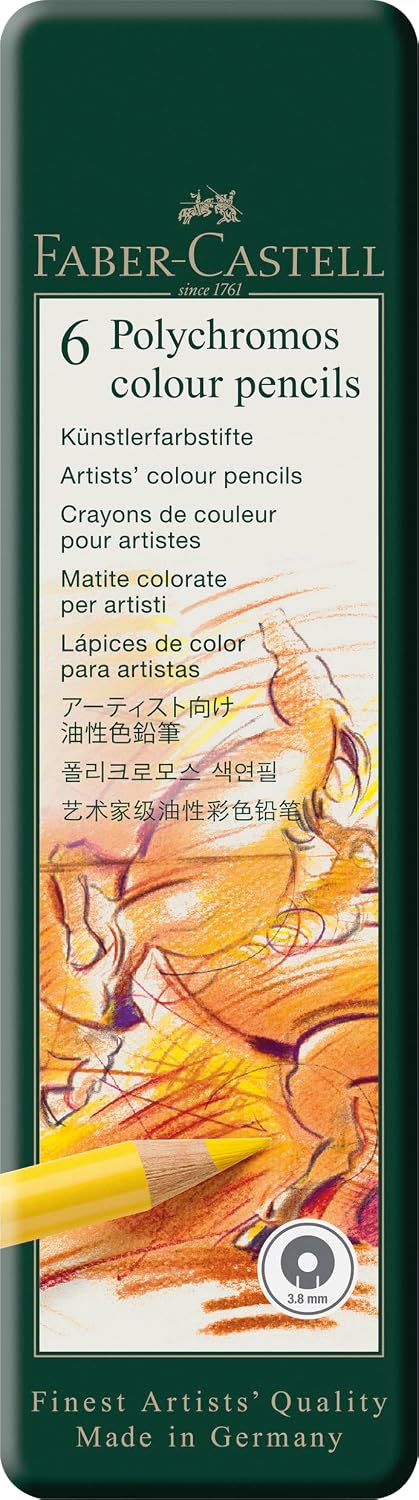 Faber-Castell 110096 Farbstifte Polychromos 24er Metalletui und Bleistift 9000 jumbo Set