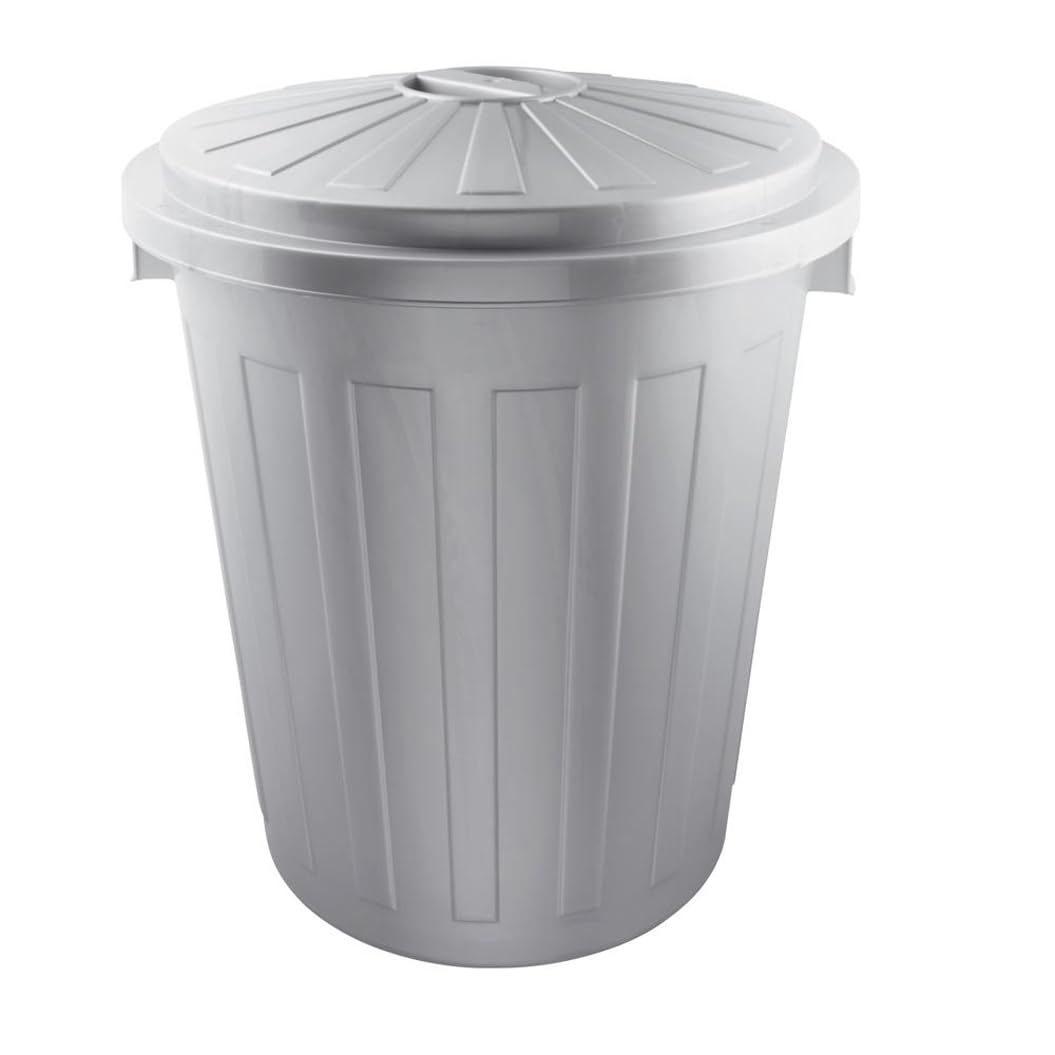 keeeper Supermax-Tonne mit Deckel, Polypropylen, 50 l, 50 x 55 x 50 cm, Mats, Silber 50 L Silber, 50