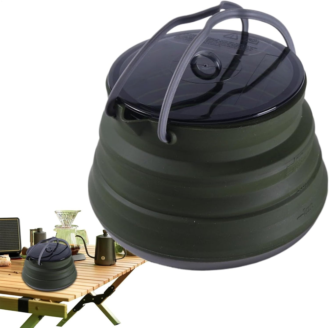 Silikon-Camping-Kochtopf, faltbarer Kaffeekessel, 1,5 l Wasserbehälter mit grossem Fassungsvermögen,