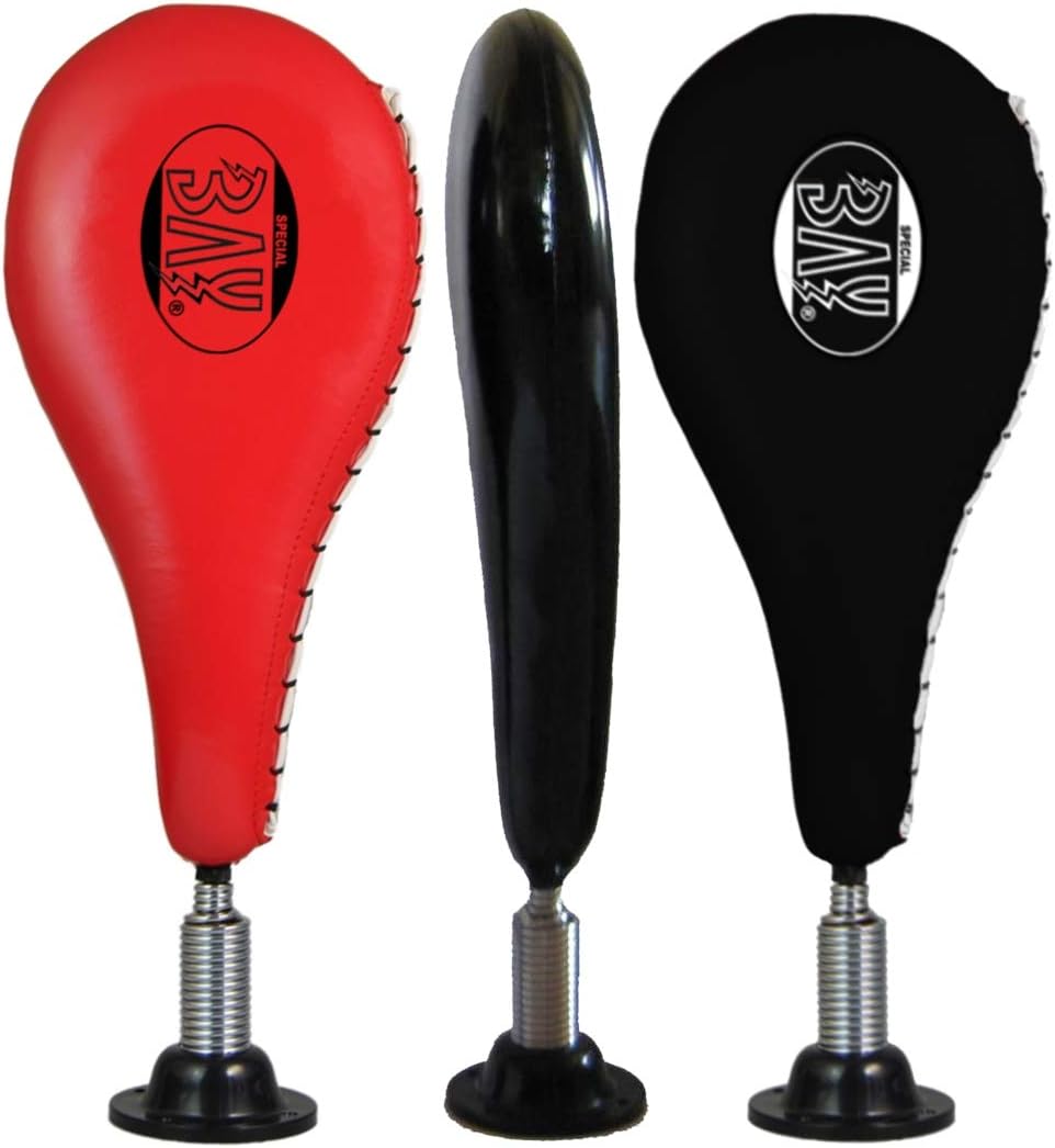 BAY® Fun Wand-Schlagpolster mit Feder, ROT - Schlagkissen, Boxbirne, Speedball, Doppel Single Mitt,