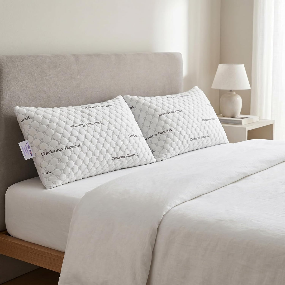 Todocama - Viskoelastisches Kopfkissen aus Carbon, 100% viskoelastisch, Stretch-Gewebe aus Carbon, m