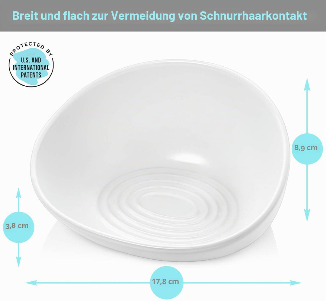 CatGuru Ceramic Cat Food Bowl High-Low Weiss, High-Low Weiss