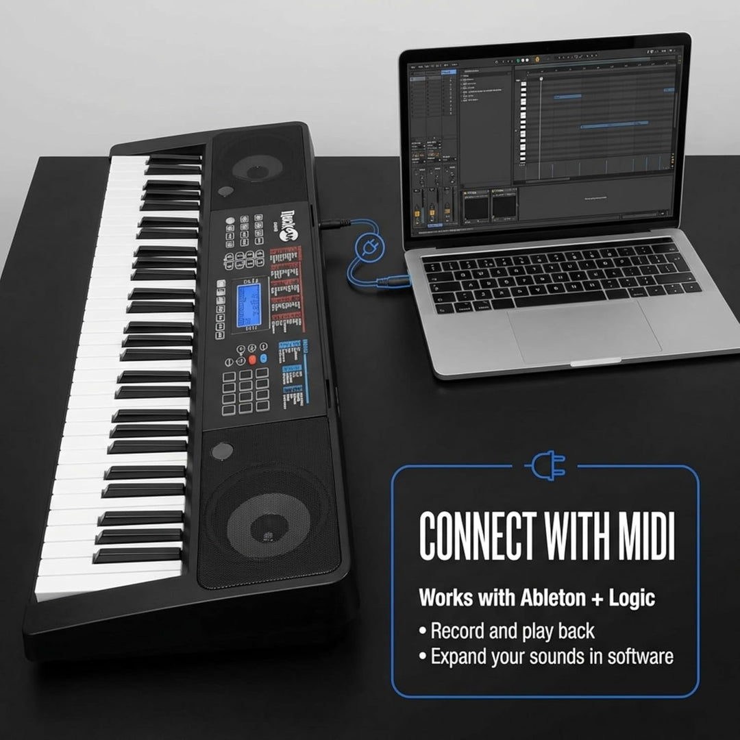 Rockjam 61 Key Touch Display Tastatur Piano Kit mit digitaler Klavierbank, elektrischer Klavierständ