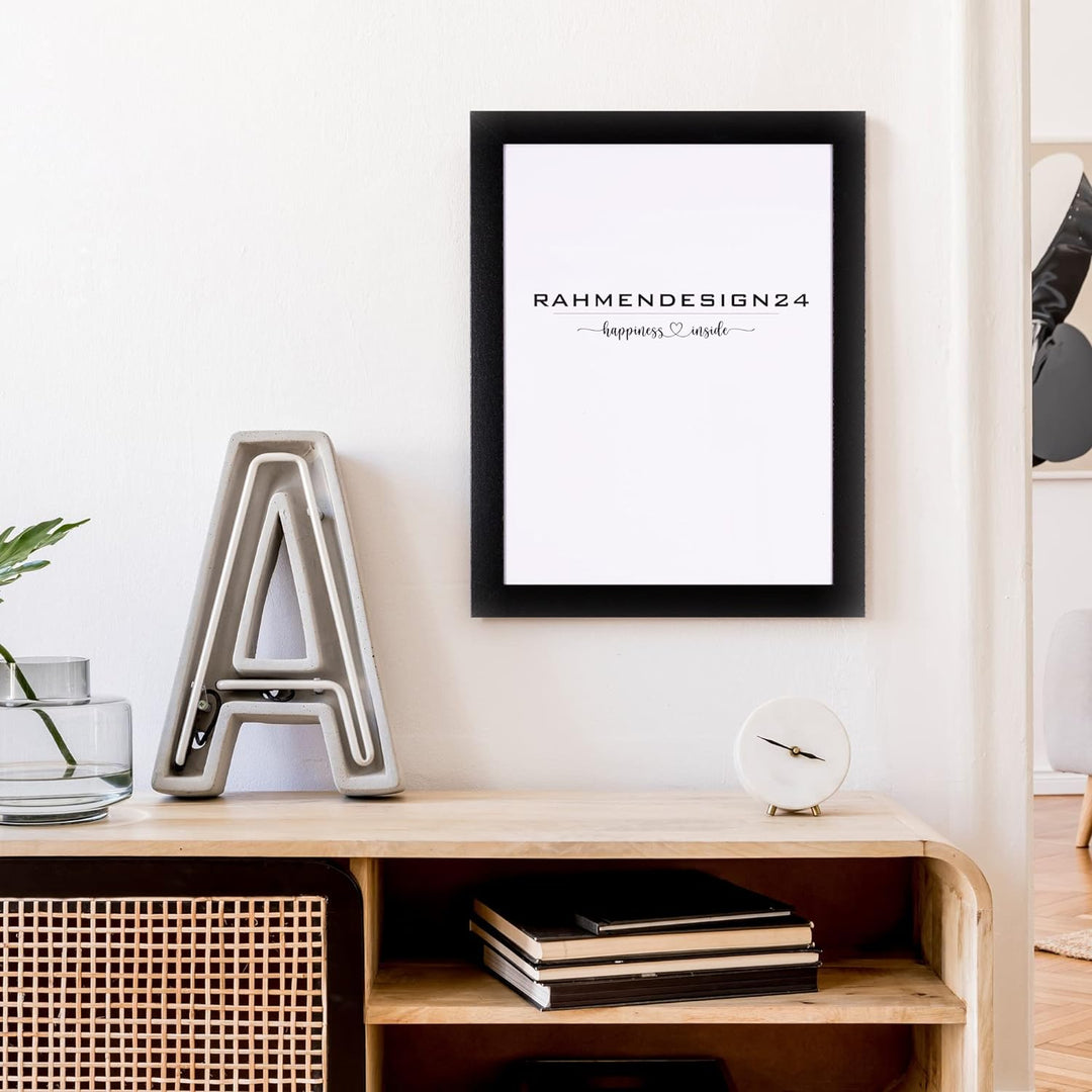 Rahmendesign24 Puzzlerahmen Milano für Puzzle ca. 500-1000 Teile 37.5x98cm 98x37.5cm Schwarz (Hochgl