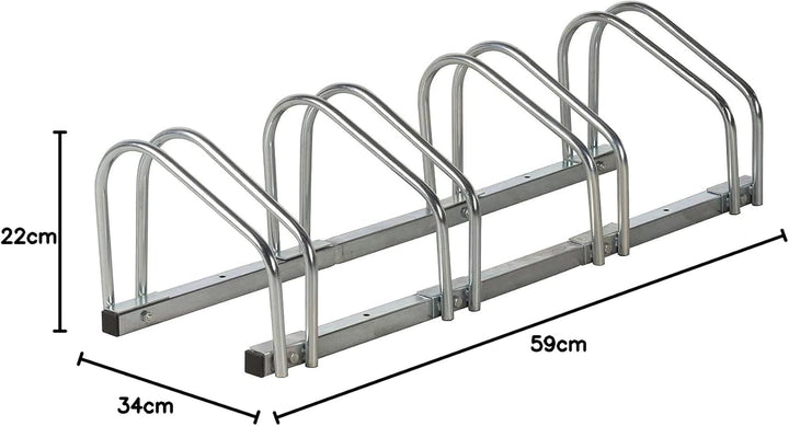Dunlop Sport - Metall Fahrradständer für 4 Räder - Fahrradhalter Bodenständer Wand und Bodenmontag -