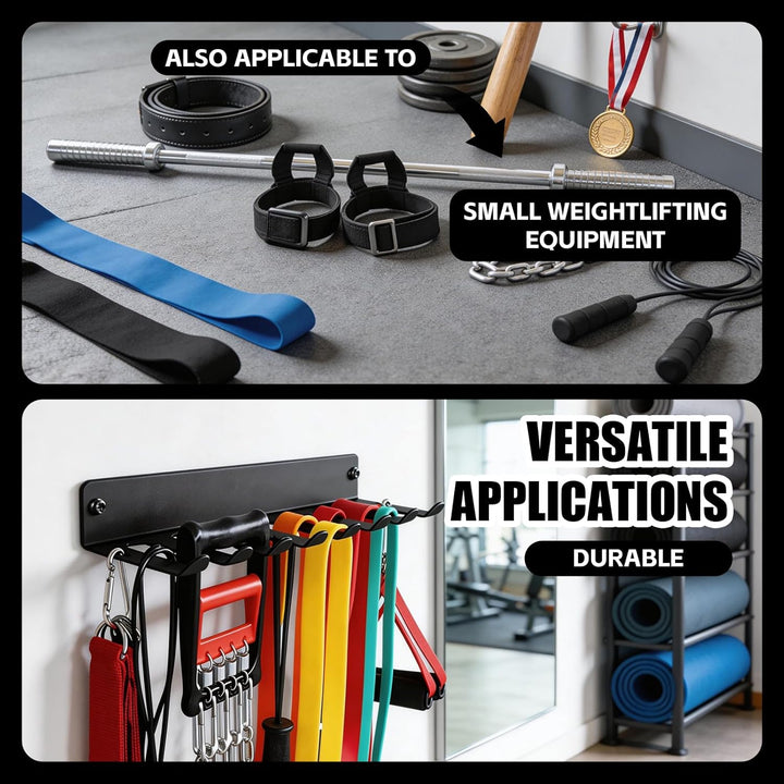8 Platz Wandhalterung, Gym Rack Organizer, Home Gym Zubehör Aufhänger, Mehrzweck Workout Ausrüstung