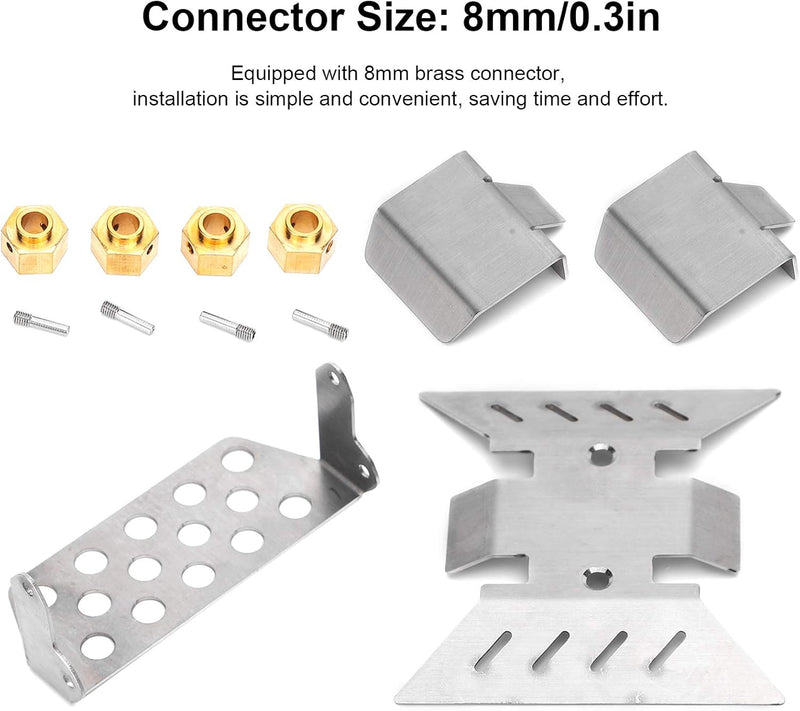 VGEBY Chassis Armor Axle Protector Unterfahrschutzplatte mit 8 mm Anschluss für AXIAL SCX10 III AXI0