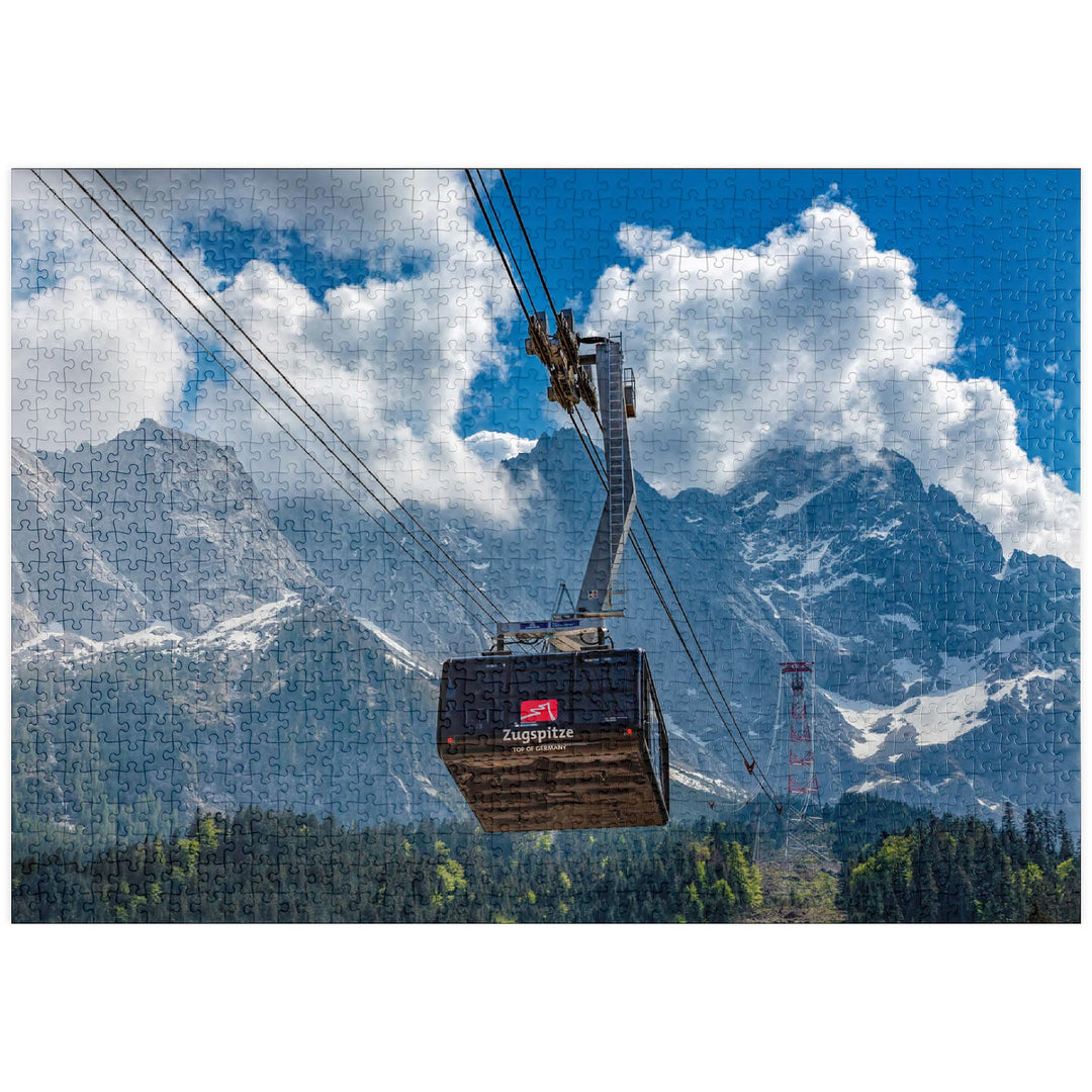 Seilbahn auf die Zugspitze (2962m), Garmisch-Partenkirchen - Premium 1000 Teile Puzzle - MyPuzzle So