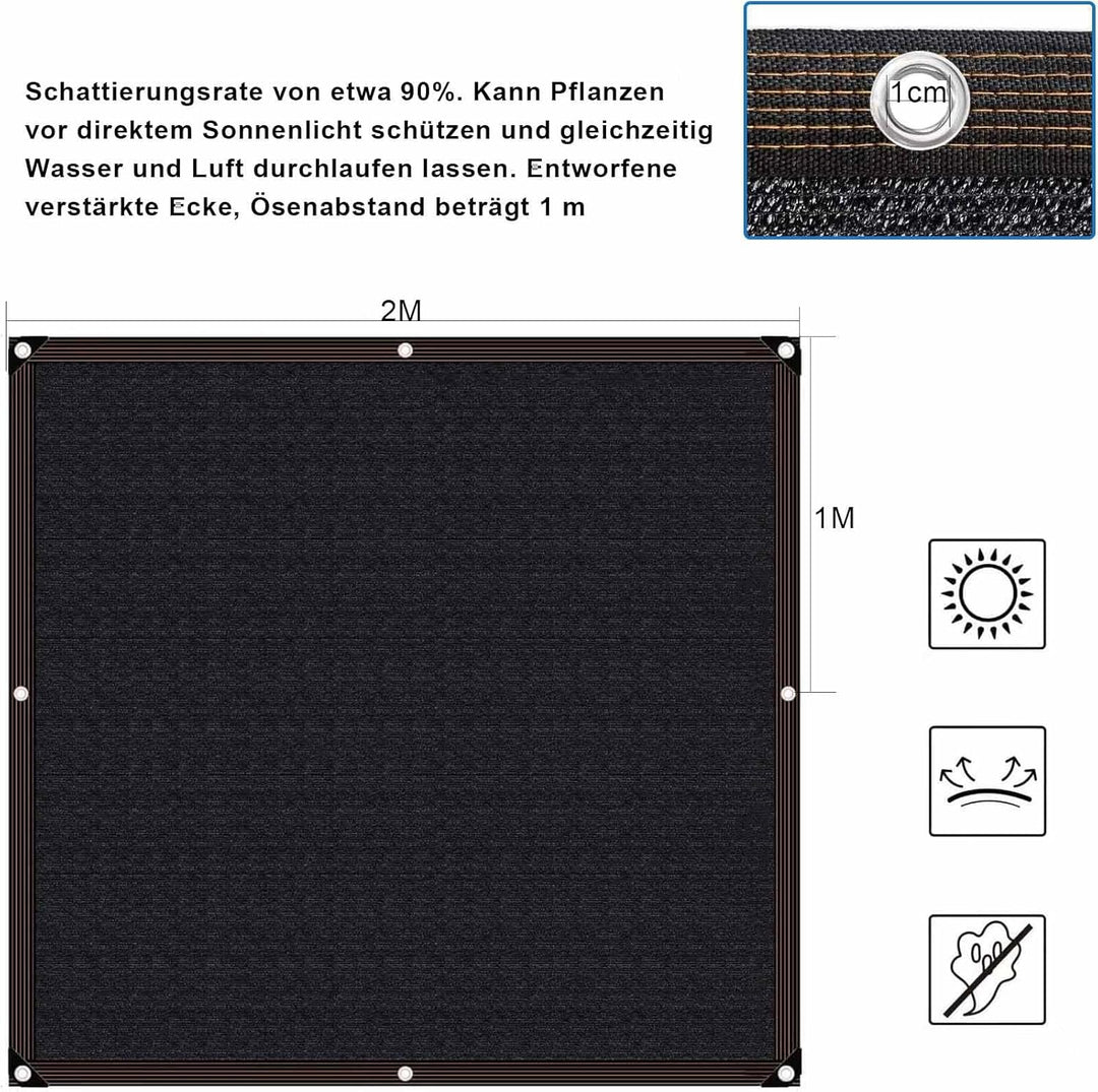 Schattierungsnetz,Schattiernetz mit ösen, 70%-90% Shading Rate UV-Beständiges für Pflanzenschutz Gew