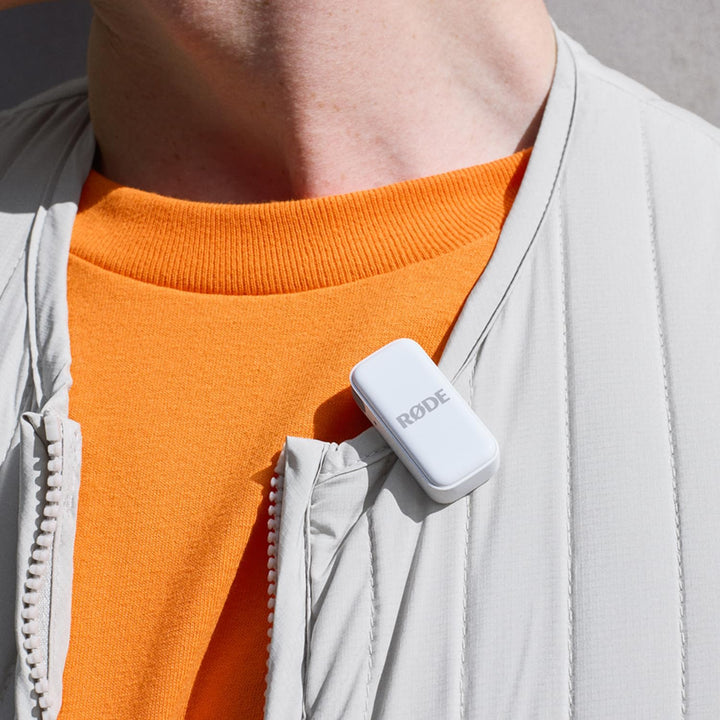 Rode Wireless Micro Drahtloses Mikrofon-System Light-ning Weiss für iOS Smartphones mit keepdrum Mik