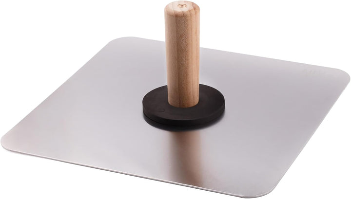 MIVOS Aluminium Glättekelle - 330 x 330 mm - Traufel mit Griff aus Holz - Putzkelle mit abgerundete