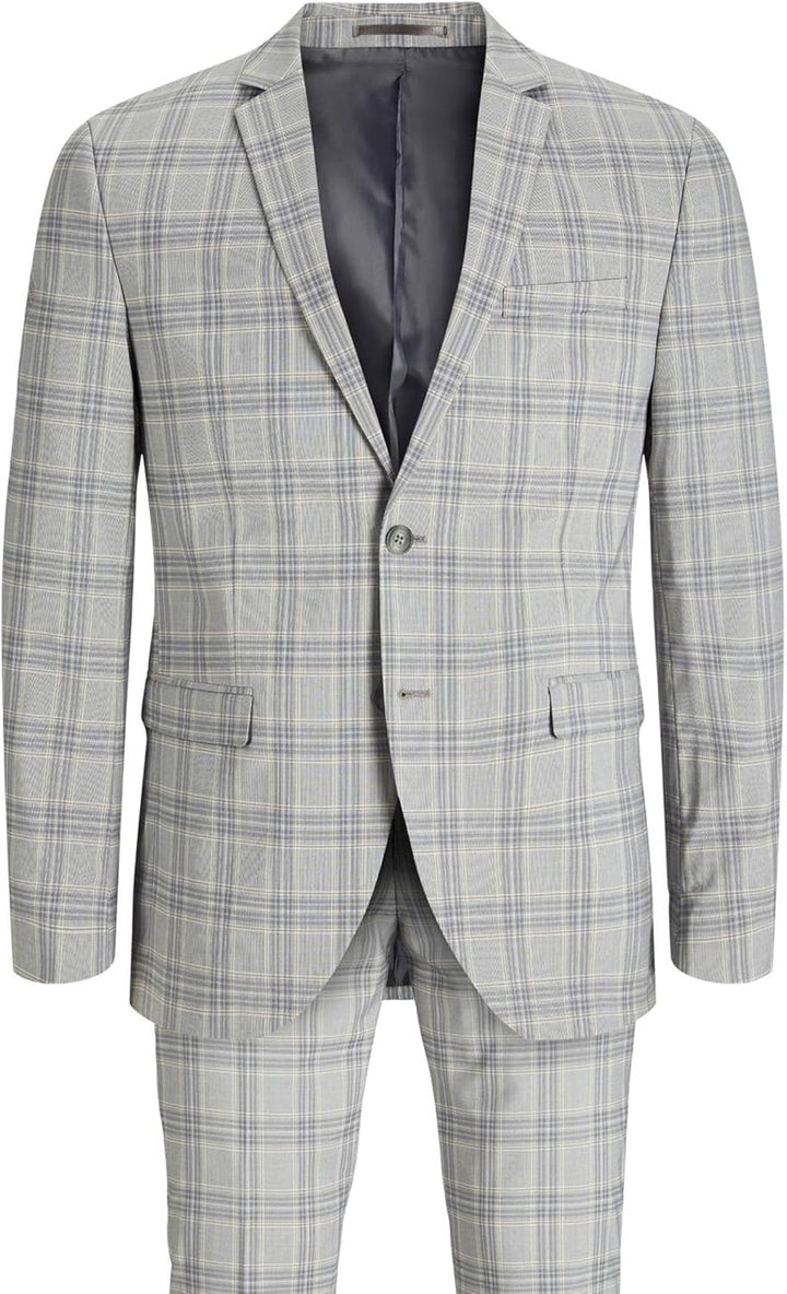 JACK & JONES Herren Jprfranco Check Suit Sn Anzug 46 Griffin/Checks:super Slim Fit, 46 Griffin/Check