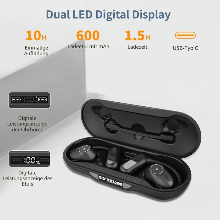 BANIGIPA Open Ear Kopfhörer mit abnehmbarem Mikrofon, True Wireless Earbuds mit DSP Geräuschunterdrü