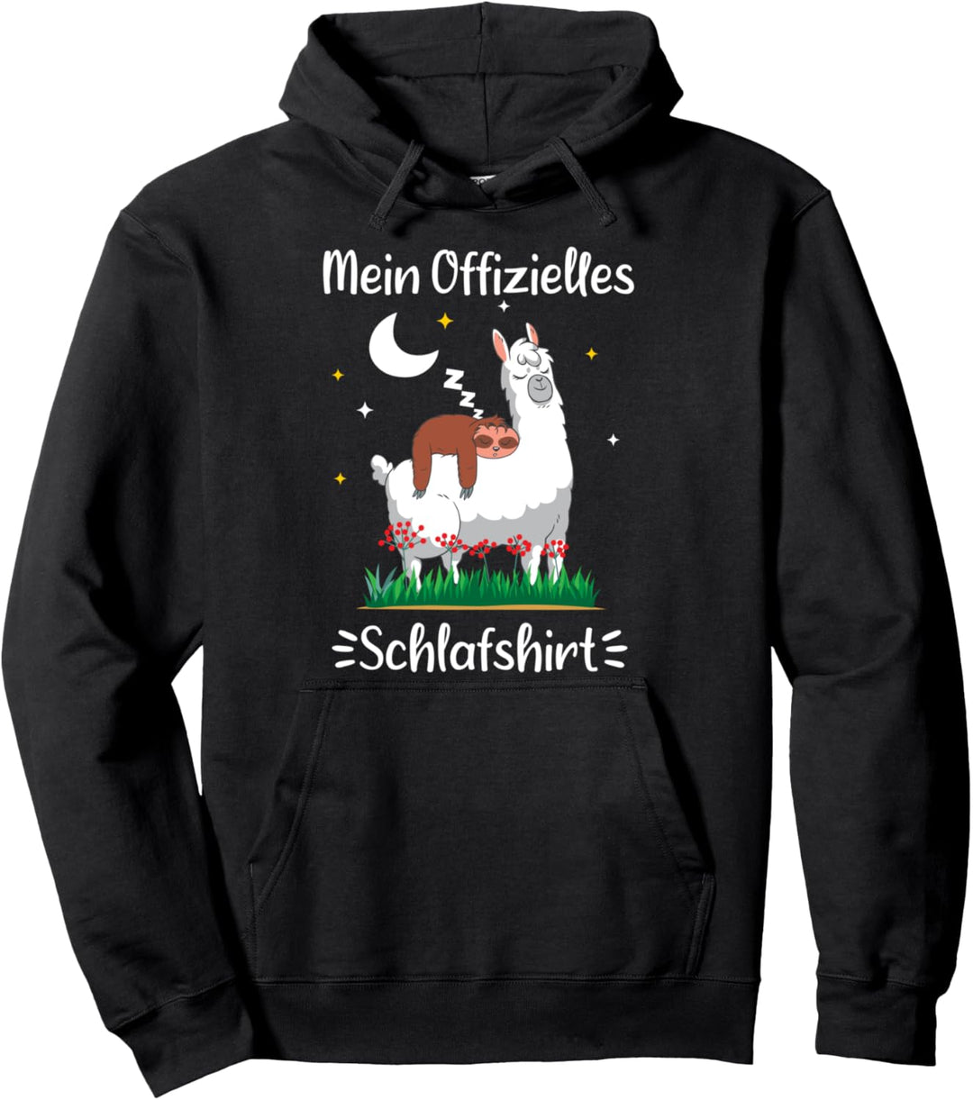 Mein offizieles Schlafshirt Lama Faultier Pullover Hoodie