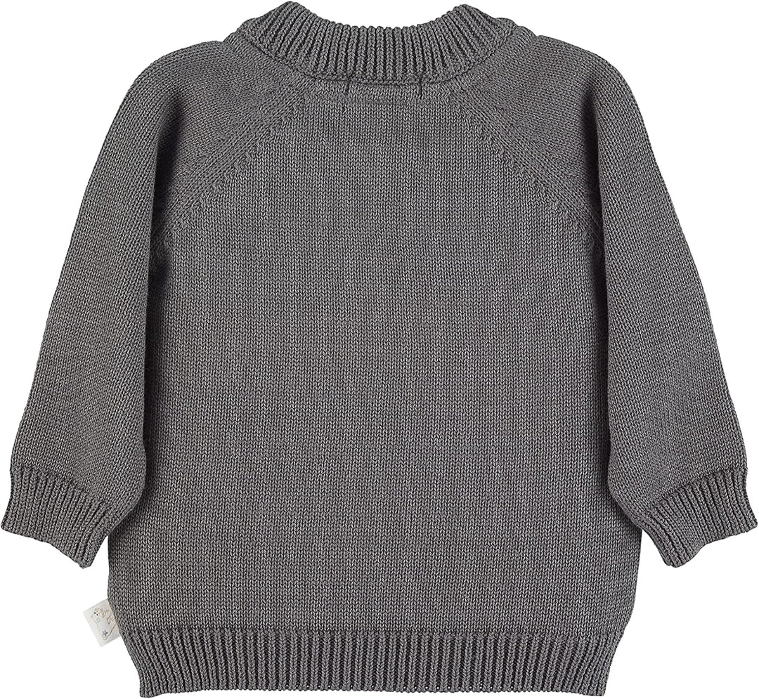 Sterntaler Baby Jungen Pullover Baby Strick Strickpullover Eisbär Elia 74 Dunkelgrau, 74 Dunkelgrau