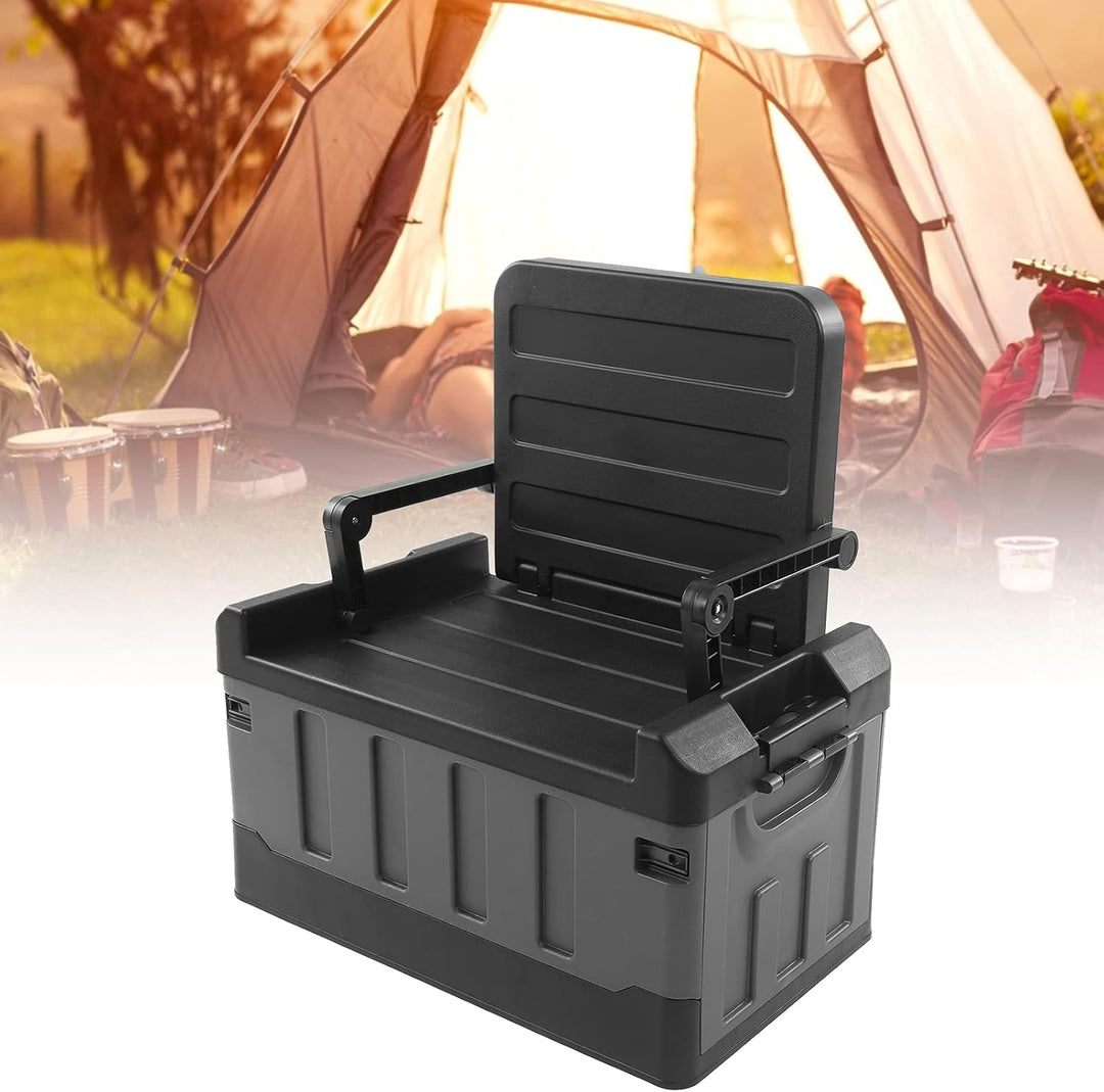 Klappbare Auto-Aufbewahrungsbox 70L, 2-in-1 Kofferraumbox mit Sitzfunktion, Camping-Aufbewahrungsbox