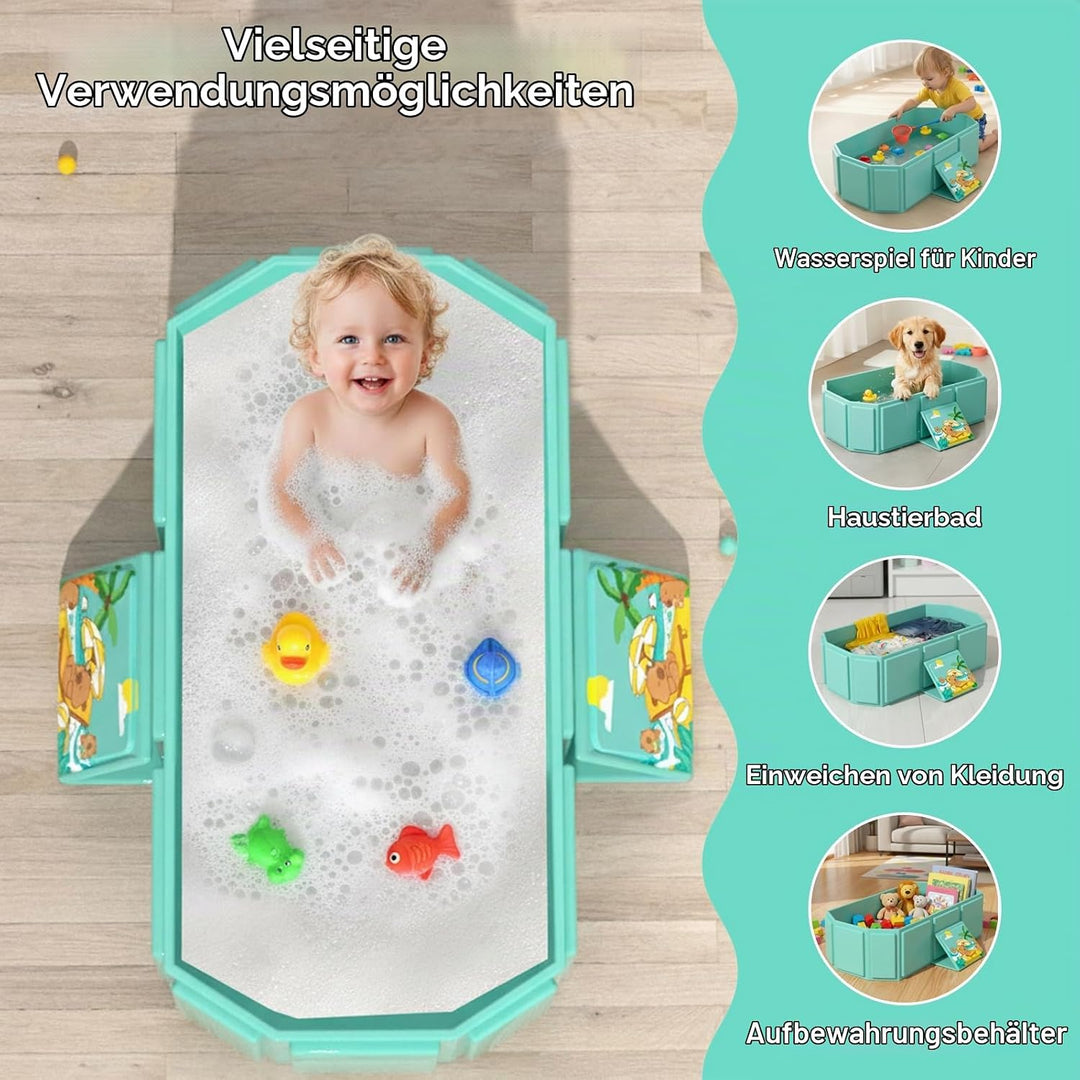 Baby Badewanne Gross Faltbar, Multifunktionale Tragbare Babywanne für 0-8 Jahre, Kinderbadewanne Mob