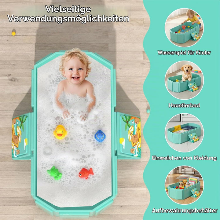 Baby Badewanne Gross Faltbar, Multifunktionale Tragbare Babywanne für 0-8 Jahre, Kinderbadewanne Mob
