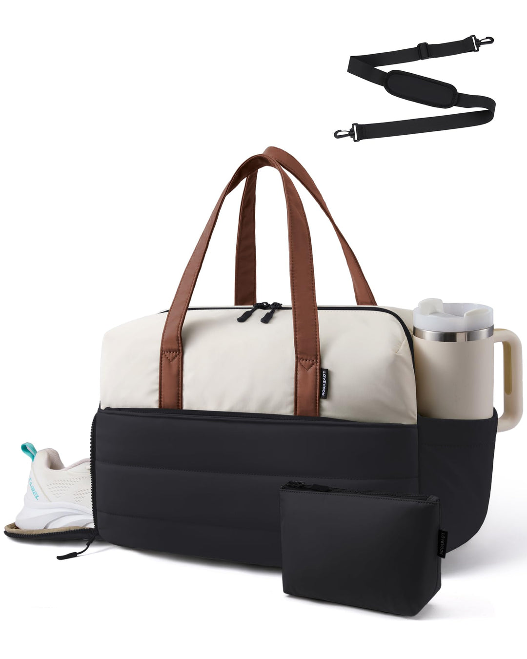 LOVEVOOK Sporttasche Reisetasche Klein Damen, Leichte Puffer Weekender Travel Bag Kliniktasche Gebur