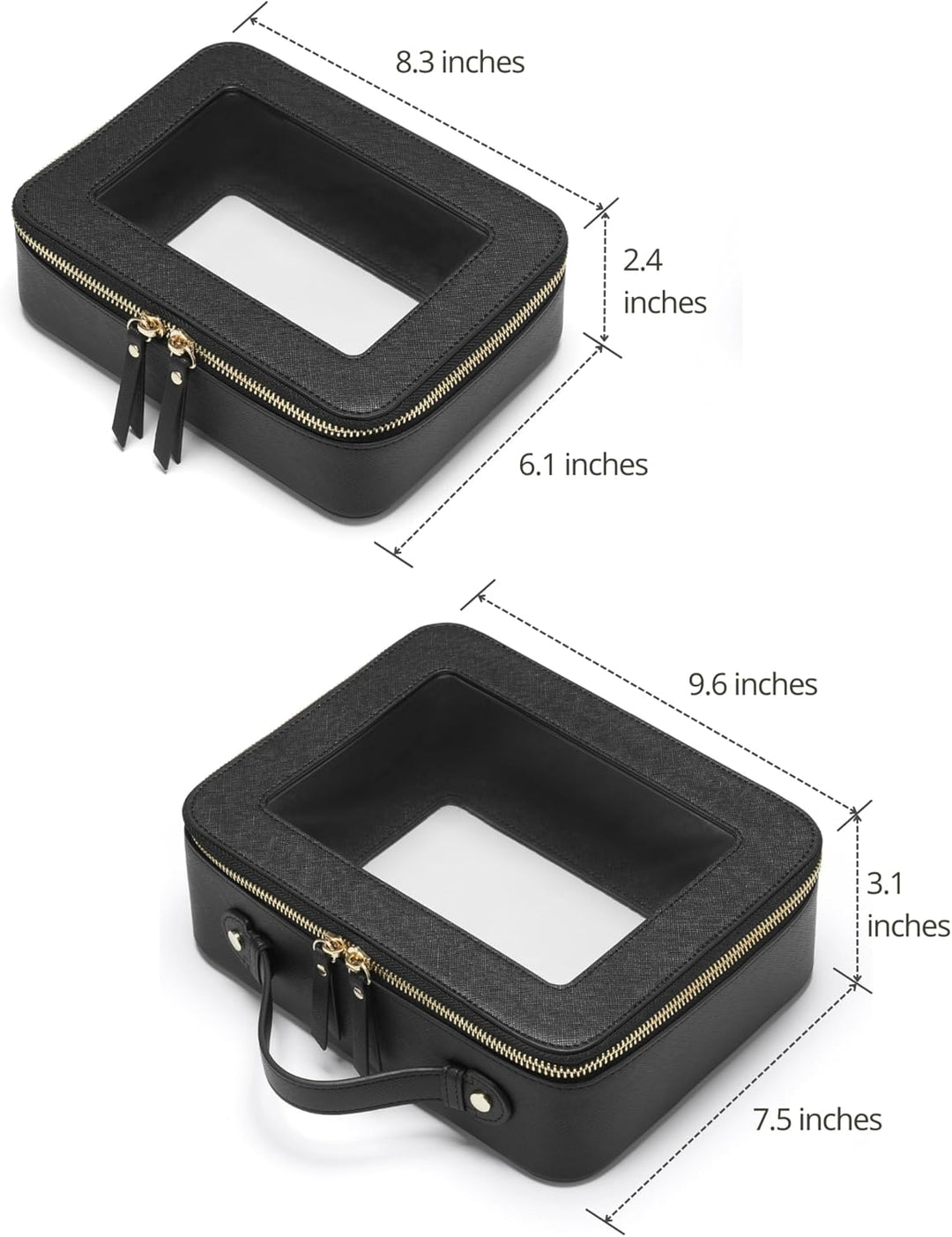 Popvibe Transparente Make-up-Tasche, Reise-Kosmetiktasche, transparenter Kulturbeutel mit Reissversc
