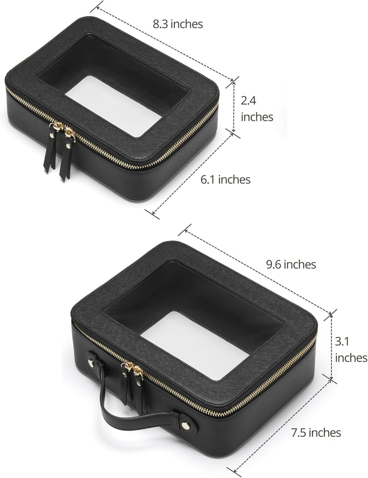 Popvibe Transparente Make-up-Tasche, Reise-Kosmetiktasche, transparenter Kulturbeutel mit Reissversc