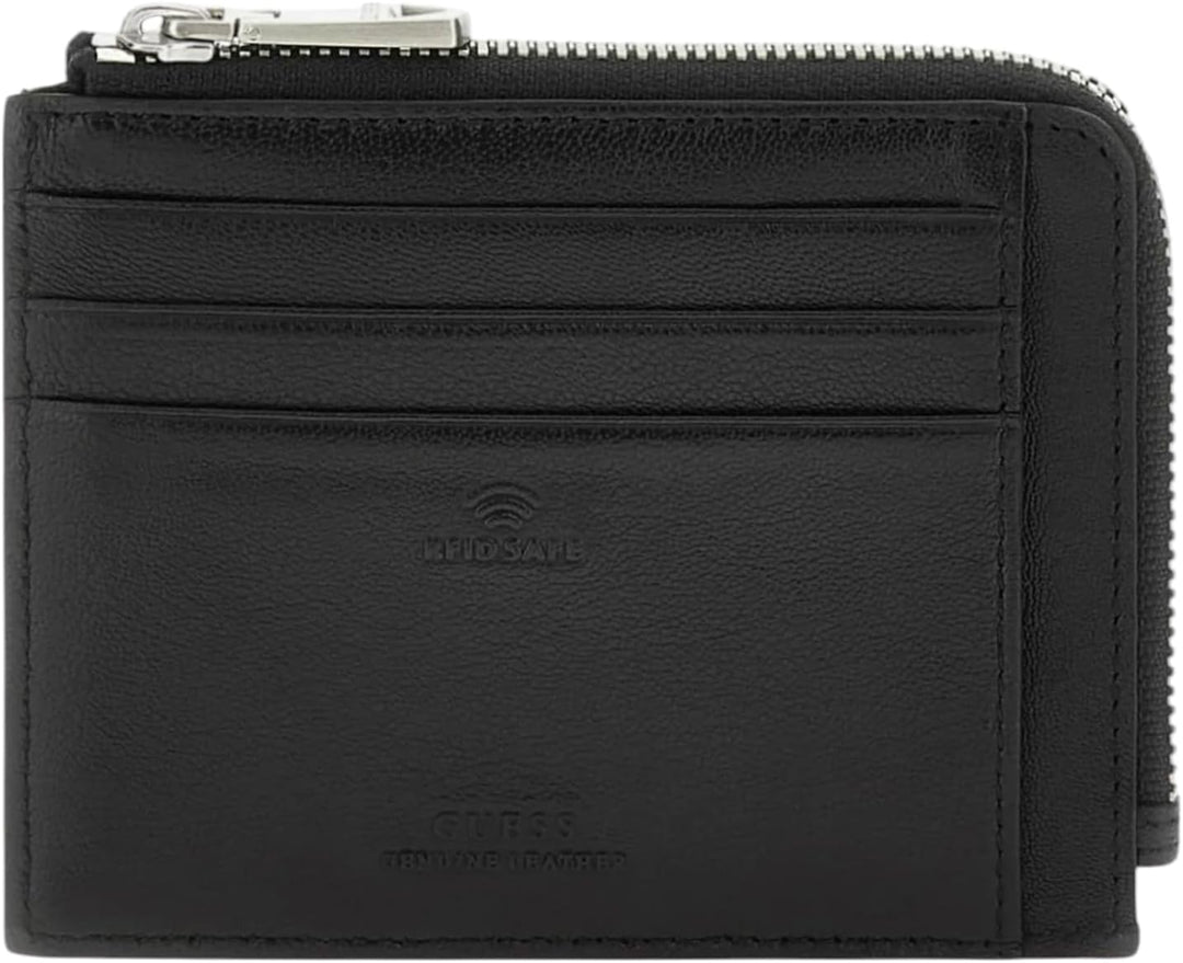 Guess Zurigo Multiple Leder-Kartenetui, Schwarz