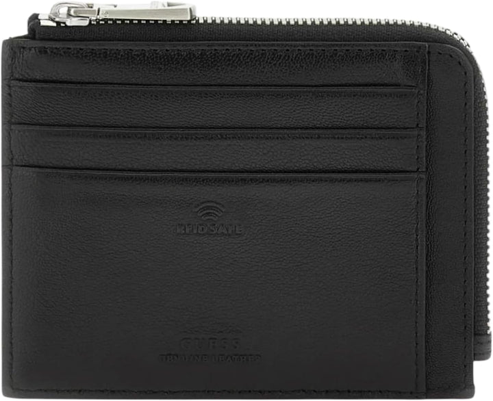 Guess Zurigo Multiple Leder-Kartenetui, Schwarz