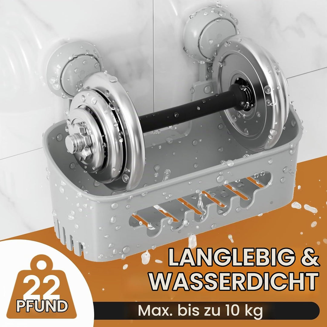 LEVERLOC Duschablage Ohne Bohren Saugnapf Dusche Organizer Grosse Kapazität Bad Organizer Ohne Bohre