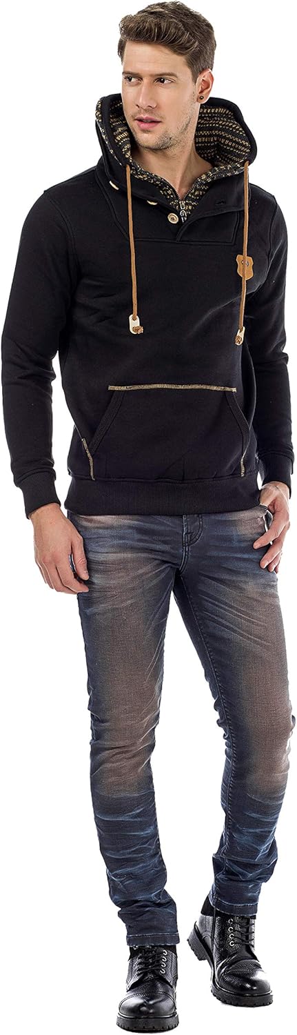 Cipo Baxx Herren Jeans Hose 5 Pocket Design Straight Vintage Denim Slim Fit Hose Braun W31 L34