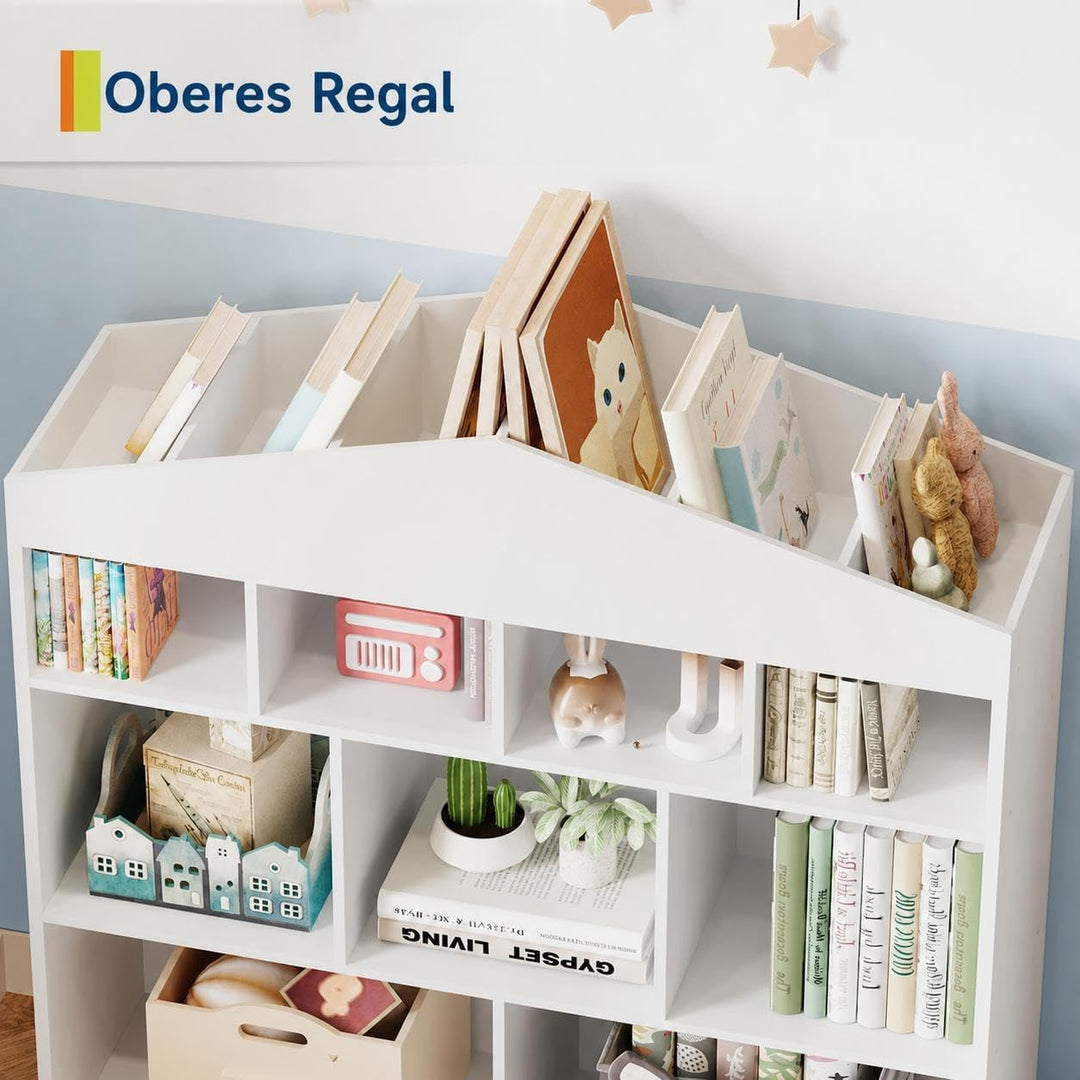 Zstar Bücherregal Kinder Aus PB, Kinderregal Mit 9 &amp; 15 Fächer, Vielseitige Aufbewahrung Für Kinderz