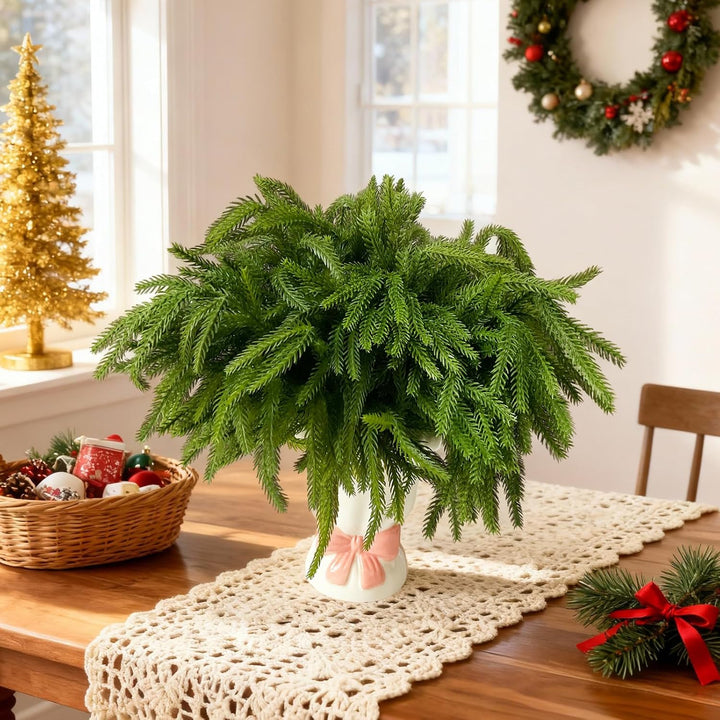 5 Stück Künstliche Tannenzweige Künstlich Zweige Deko Weihnachten Norfolk Pine Künstliche Kiefernzwe