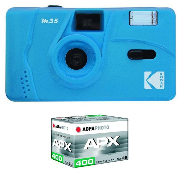 Kodak Wiederaufladbare Kamera M35 – 35 mm – Candy Pink Blau Film 400, Blau Film 400