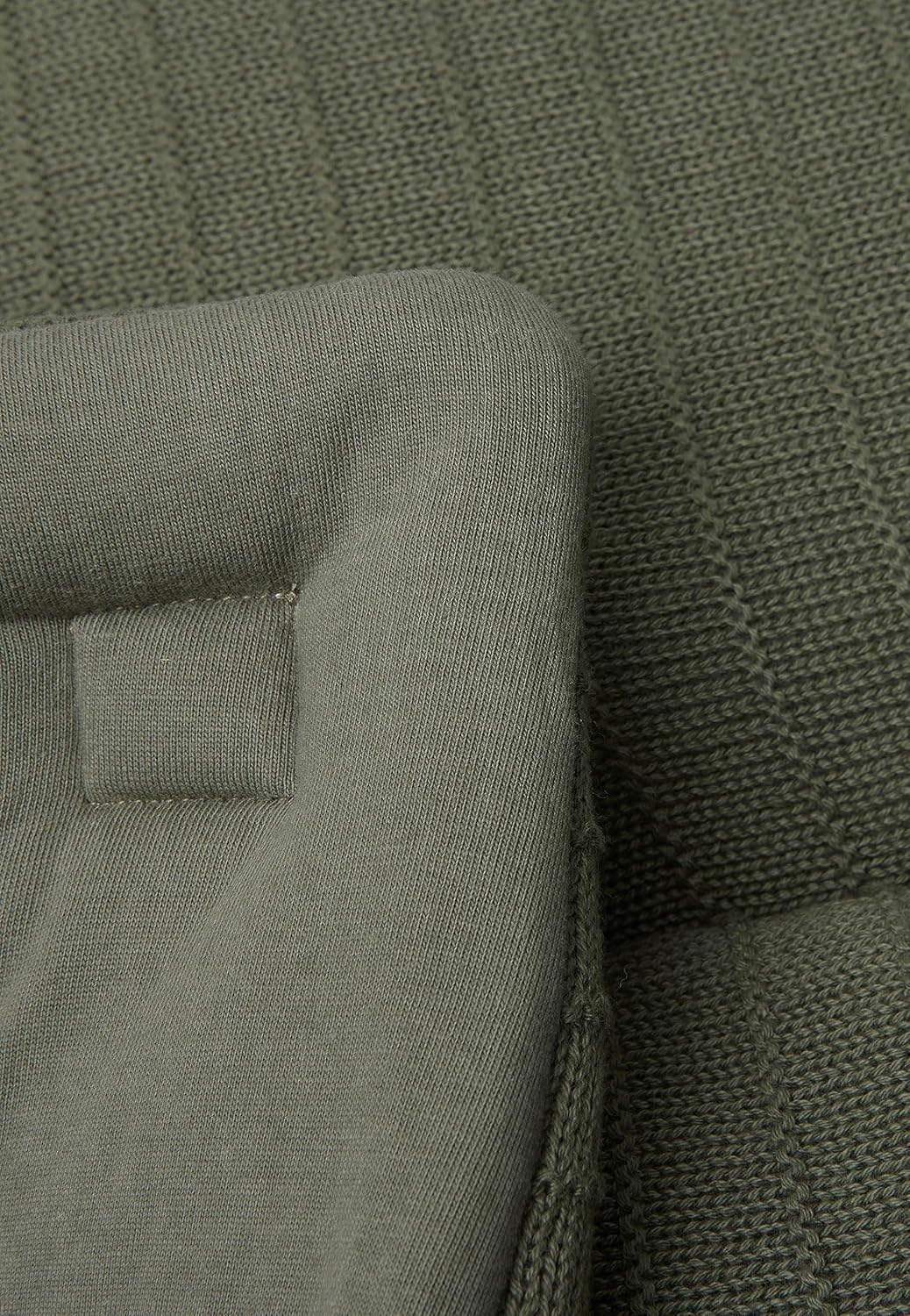 Jollein Krabbeldecke für Baby - Pure Knit, Leaf Green - Bio-Baumwolle - Laufgittereinlage - 75x95 cm