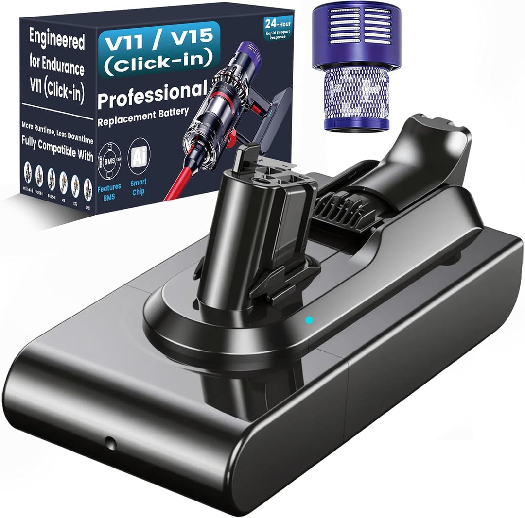 V15 Akku für Dyson V15, V11 Akku (Button klick Modell) Kompatibel mit V11 Extra Absolute Animal Moto