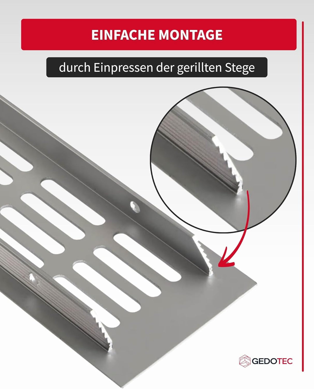 Gedotec Lüftungsgitter rechteckig aus Aluminium - 1 Stück Abluftgitter Silber matt - Heizungsgitter