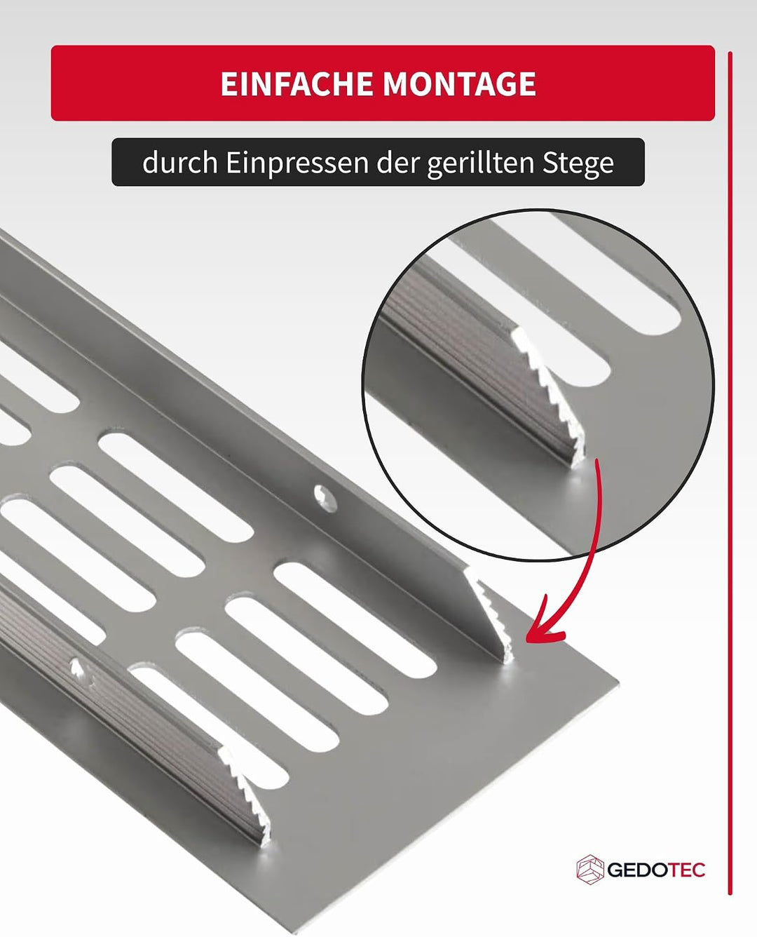 Gedotec Lüftungsgitter rechteckig aus Aluminium - 1 Stück Abluftgitter Silber Matt - Heizungsgitter