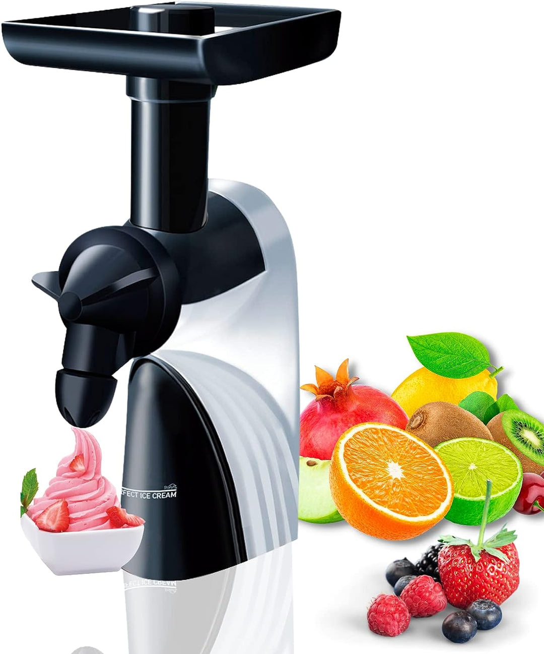 Eisdessertmaschine STARLYF Perfect Ice Cream, Eismaschine mit Frucht, Sehr Einfach zu Verwenden, 100