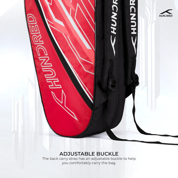 HUNDRED Badminton- und Tennisschlägertasche | Material: Polyester | 3 Fächer | Tragegriff | Gepolste