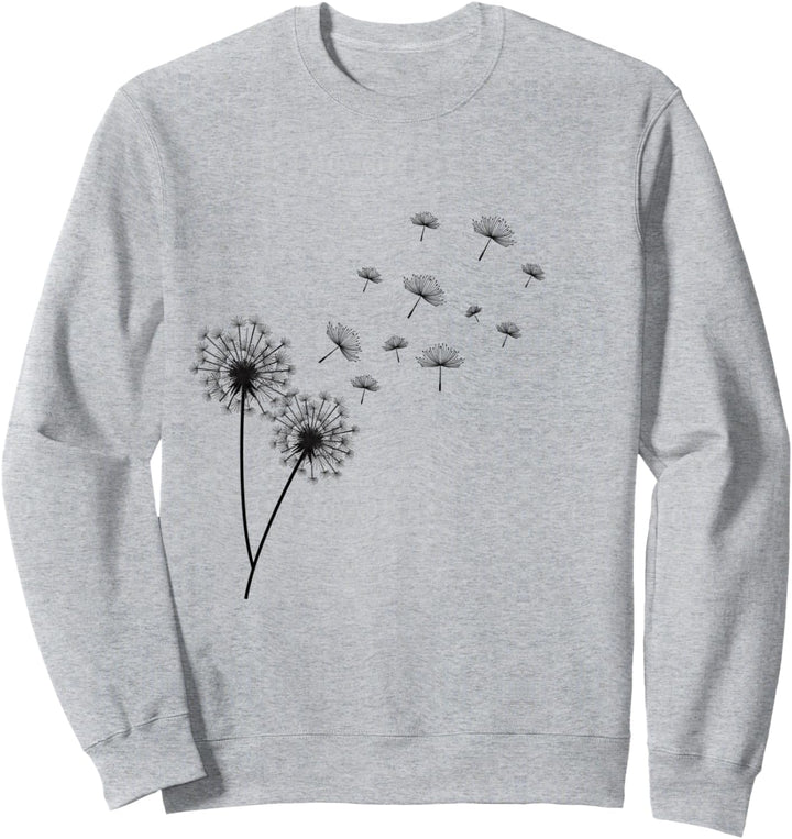 Löwenzahn Pusteblume Blumenmotiv fliegende Schirme Sweatshirt