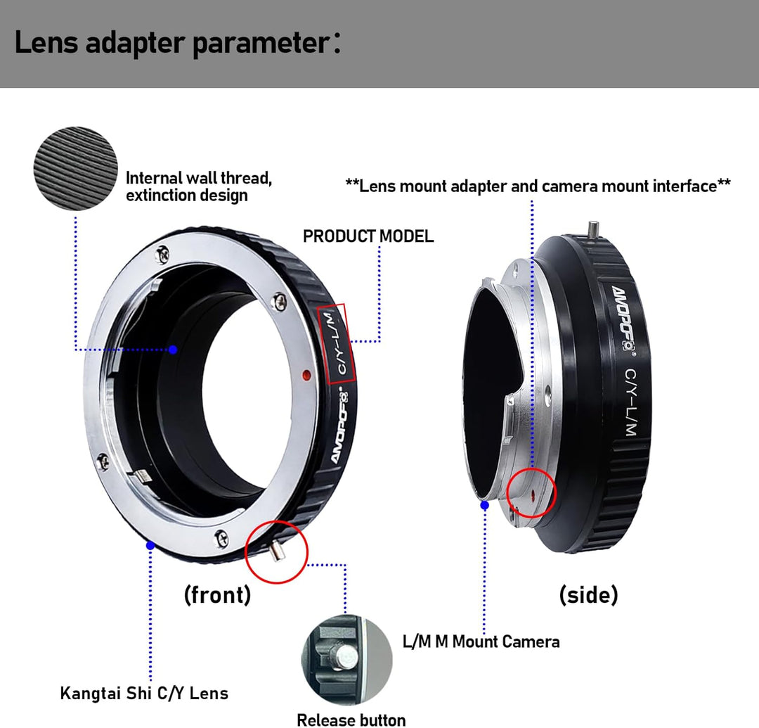 CY-LM Objektivadapter Adapterring,für Contax/Yashica Objektiv Kompatibel auf für LM M1,M2,M3,M4,M5,M