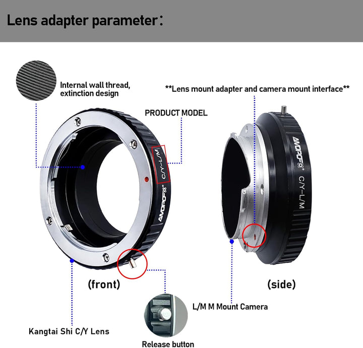 CY-LM Objektivadapter Adapterring,für Contax/Yashica Objektiv Kompatibel auf für LM M1,M2,M3,M4,M5,M