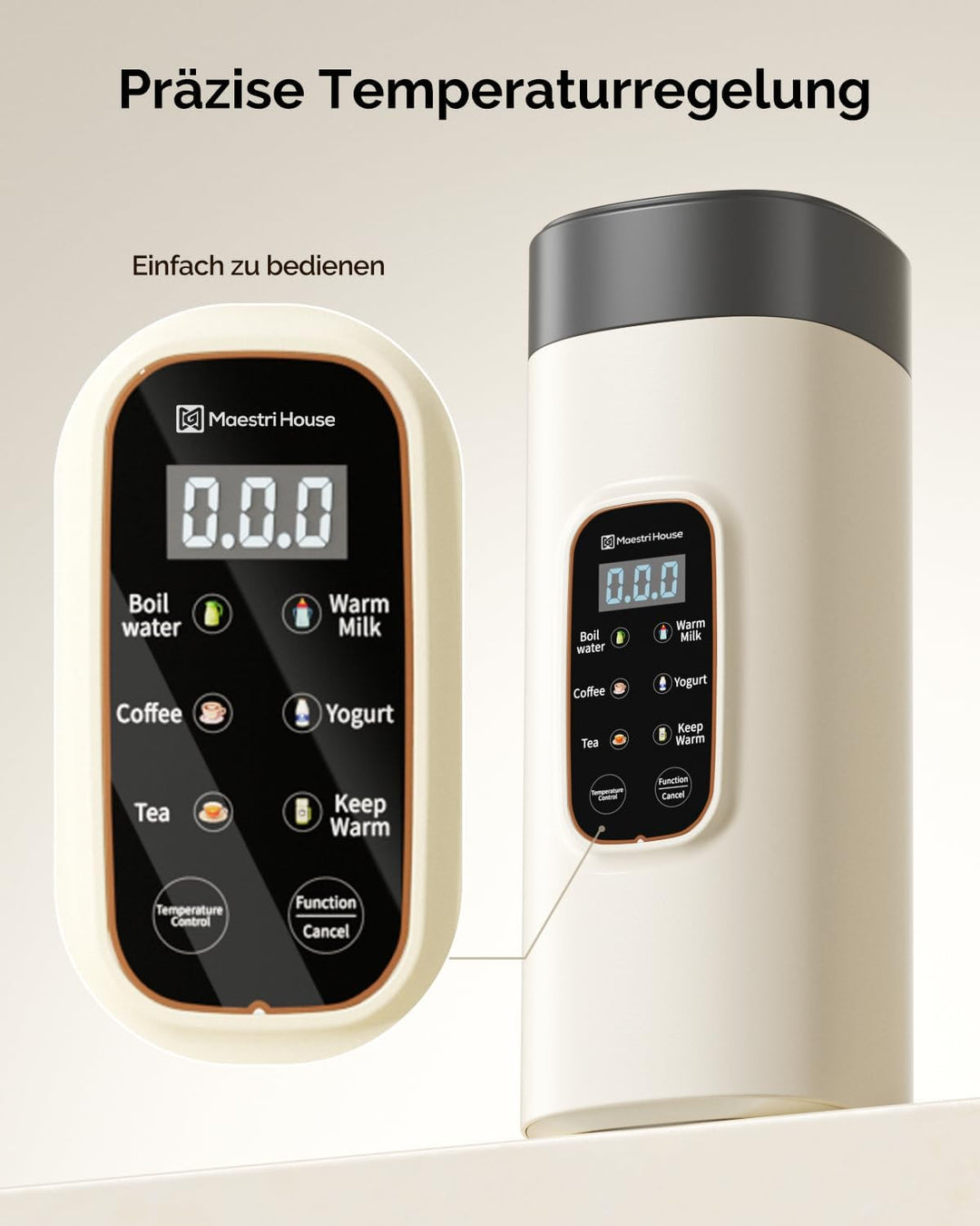 Maestri House Wasserkocher Klein 550ml, 6-in-1 Reisewasserkocher, Wasserkocher, Schnelles Aufheizen,