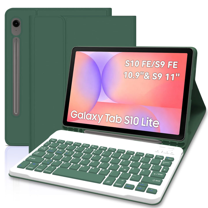 Lachesis Tastatur Hülle für Samsung Tab S9 FE 10.9 Zoll/Tab S9 11 Zoll 2024 Tablet, Schutzhülle mit