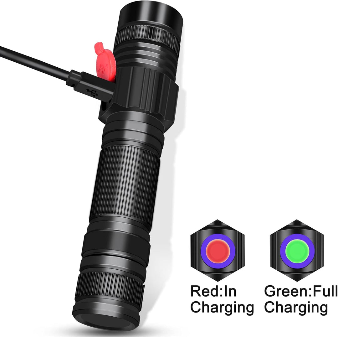 DARKBEAM UV Taschenlampe Schwarzlicht Aufladbar, Woodsche Lampe Schwarzlichttaschenlampen Ultraviole