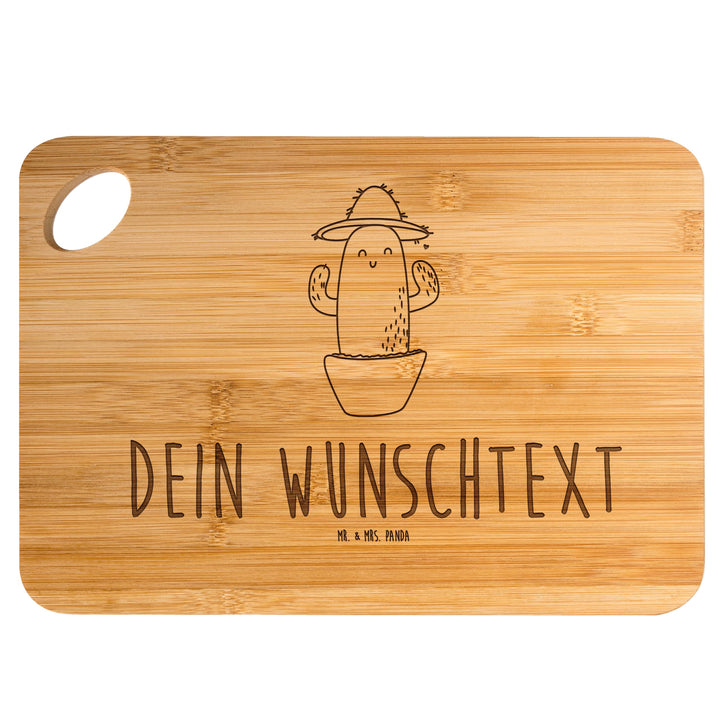 Mr. & Mrs. Panda Frühstücksbrett personalisiert Kaktus Hut - Personalisierte Geschenke, Brotzeitbret